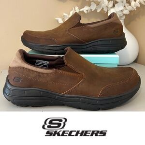 Skechers Glides Calculous Men's Slip On Loafer Oiled Leather ExtraExtraWide 8.5
